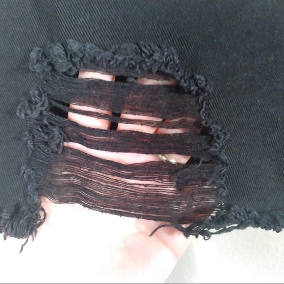 Forever 21 Raw Hem Distressed Mini Jean Skirt - Picture 3 of 7